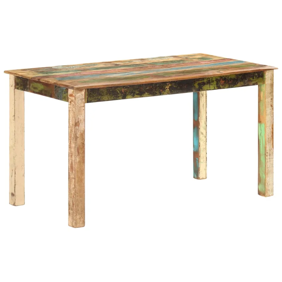 Table de salle à manger Bois de récupération solide 140x70x76cm - 9
