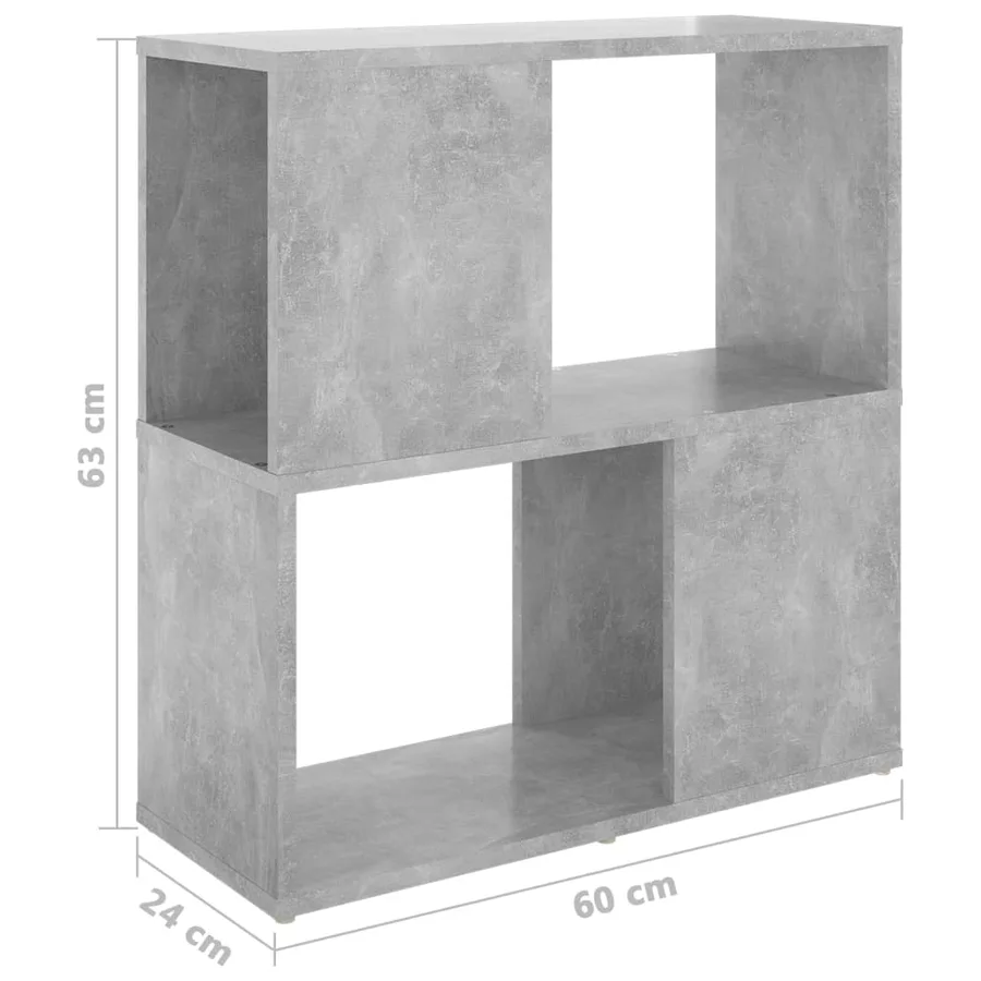 Bibliothèque Gris béton 60x24x63 cm bois d'ingénierie - 7
