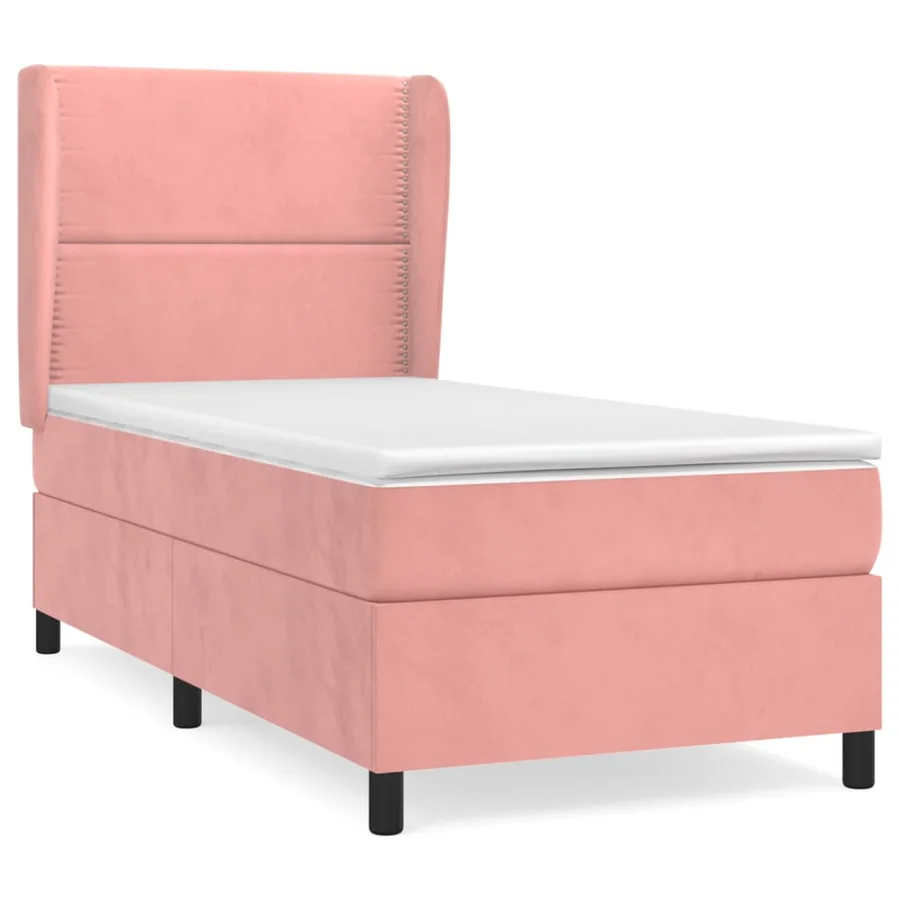 Sommier à lattes de lit avec matelas Rose 90x200 cm Velours - 2
