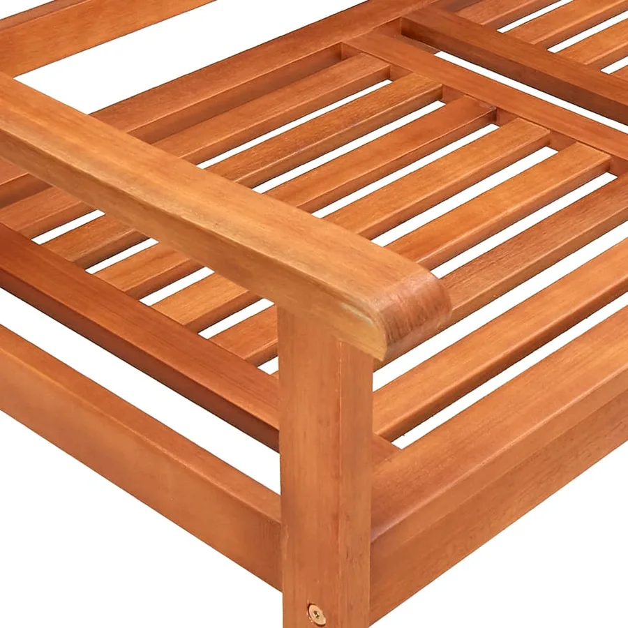 Banc de jardin 3 places avec coussin 150 cm Bois d'eucalyptus - 6