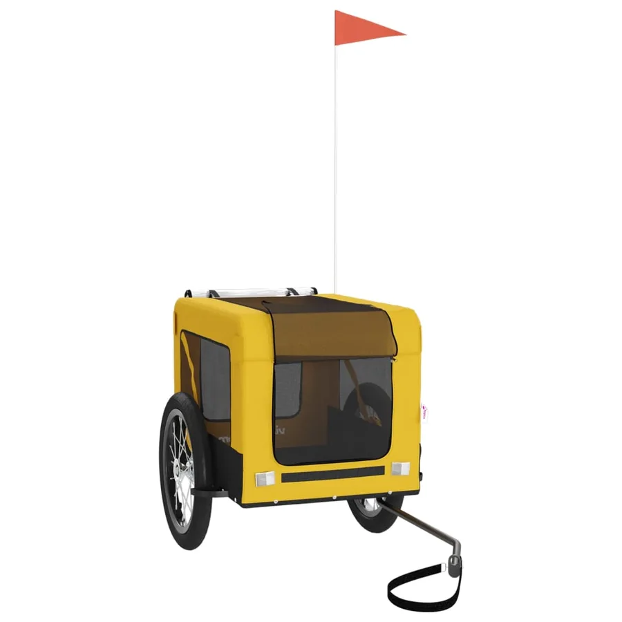 Remorque de vélo pour animaux de compagnie jaune et noir - 3