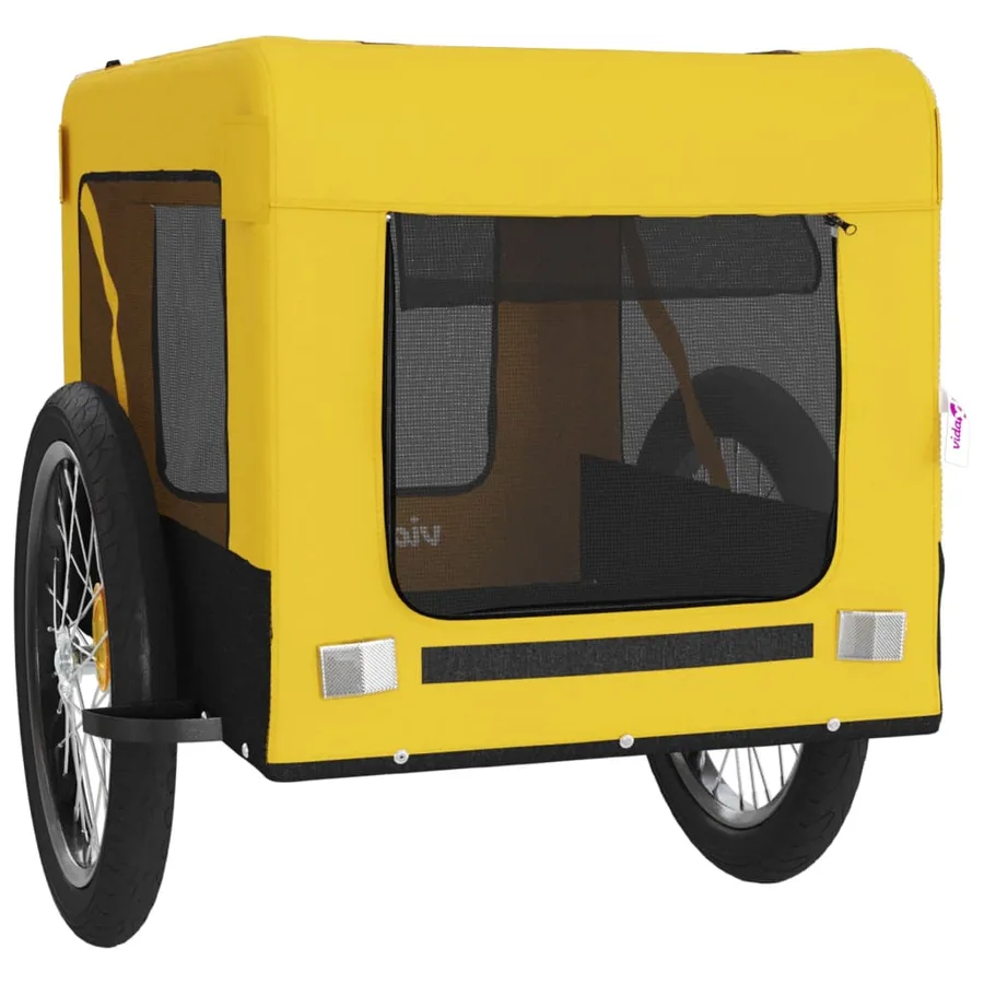 Remorque de vélo pour animaux de compagnie jaune et noir - 6
