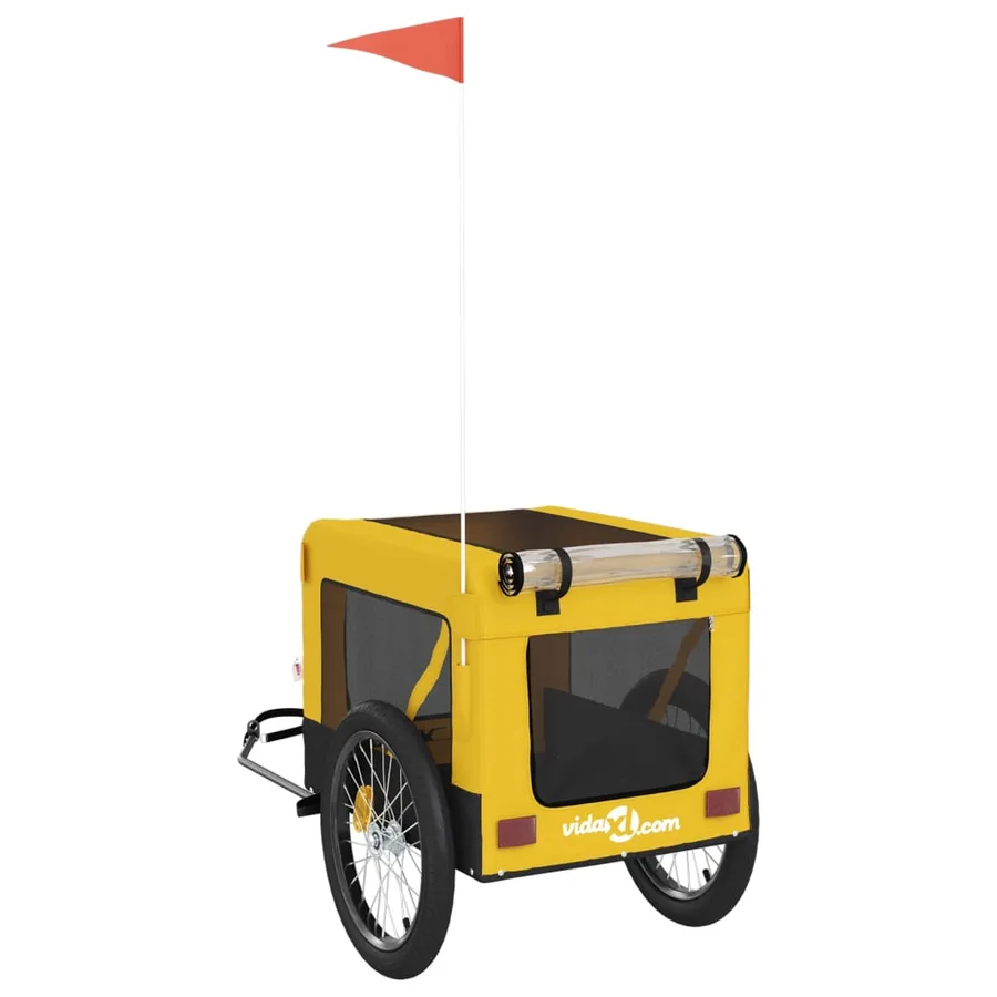 Remorque de vélo pour animaux de compagnie jaune et noir - 9