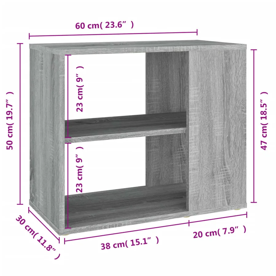 Armoire latérale Sonoma gris 60x30x50 cm Bois d'ingénierie - 7