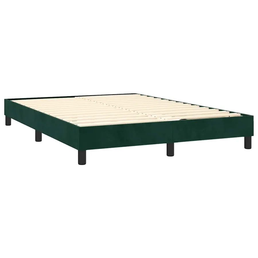 Sommier à lattes de lit avec matelas LED Vert foncé 140x190 cm - 5