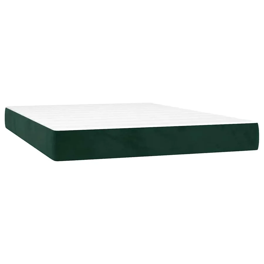 Sommier à lattes de lit avec matelas LED Vert foncé 140x190 cm - 6