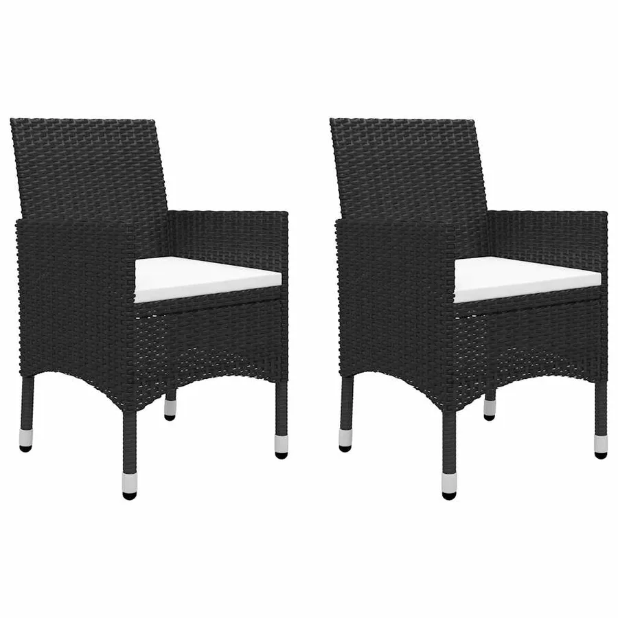 Ensemble à manger de jardin 5 pcs Noir - 2