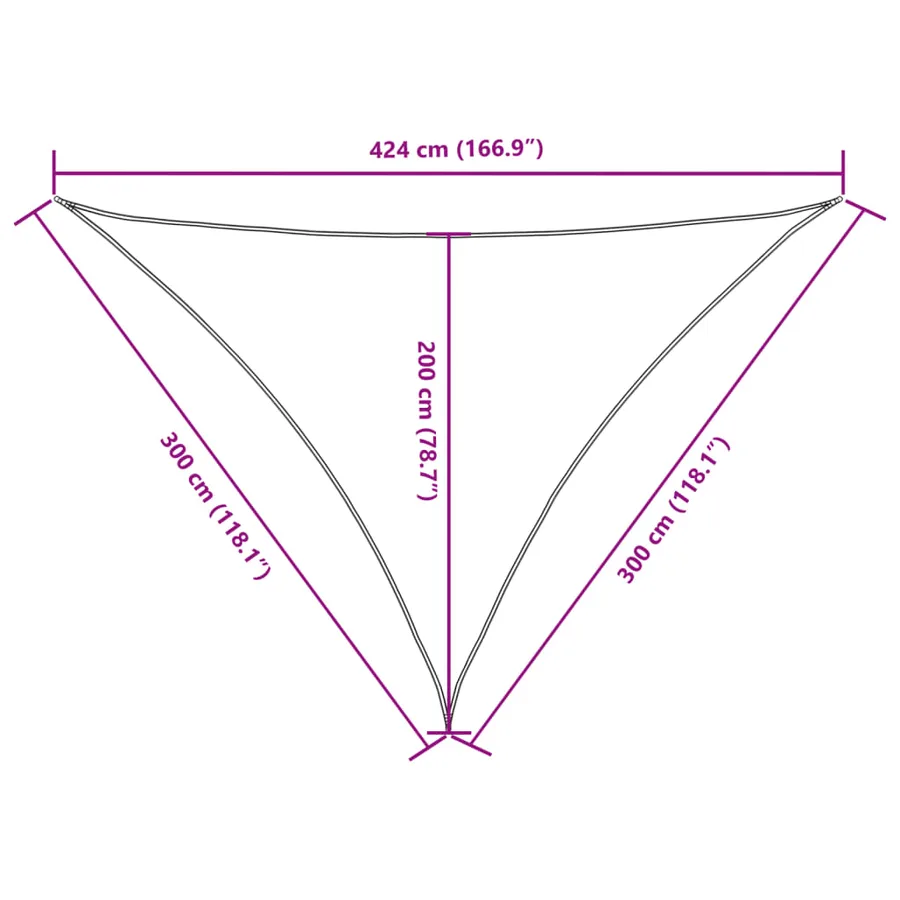 Voile de parasol tissu oxford triangulaire 3x3x4,24 m orange - 10