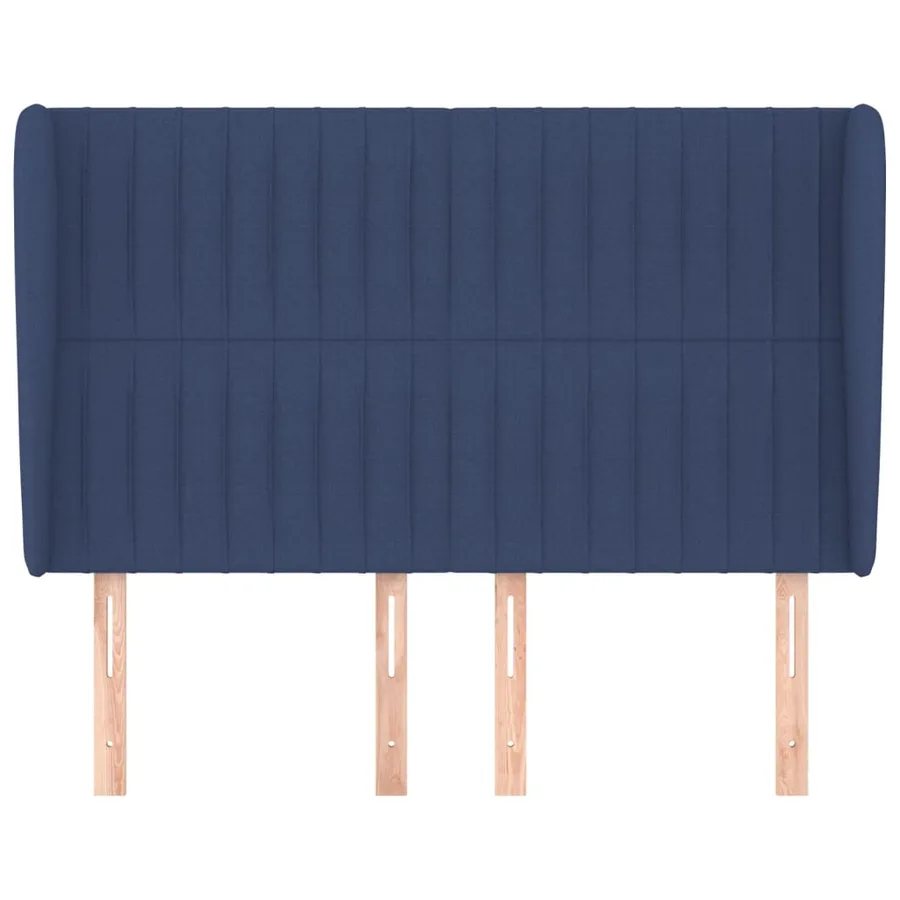 Tête de lit avec oreilles Bleu 147x23x118/128 cm Tissu - 3