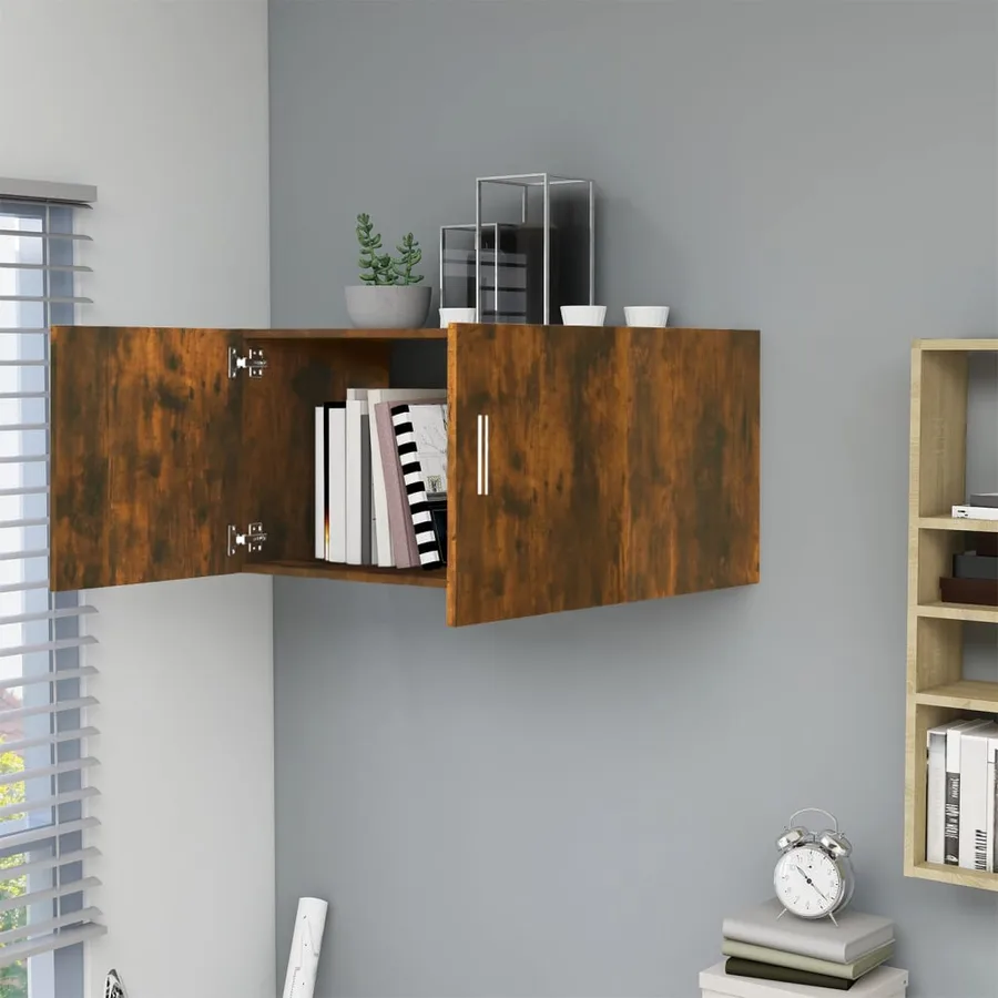 Armoire murale Chêne fumé 80x39x40 cm Bois d'ingénierie - 3