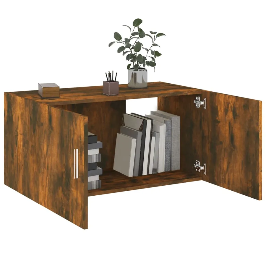 Armoire murale Chêne fumé 80x39x40 cm Bois d'ingénierie - 4