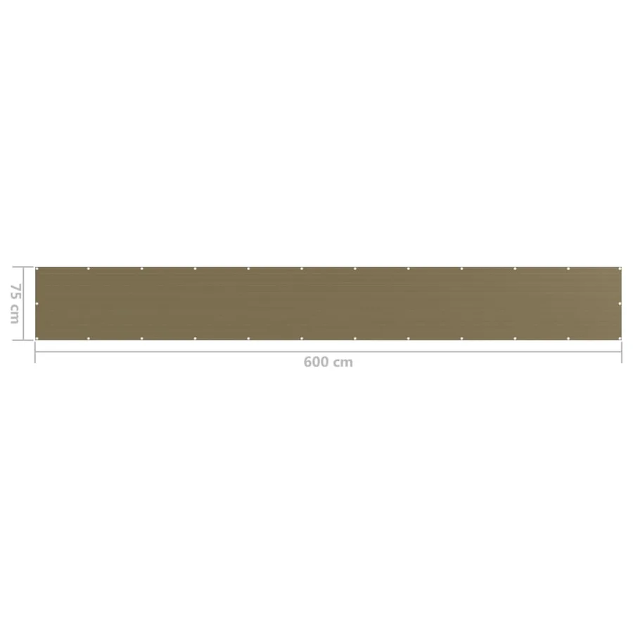 Écran de balcon Taupe 75x600 cm PEHD - 5