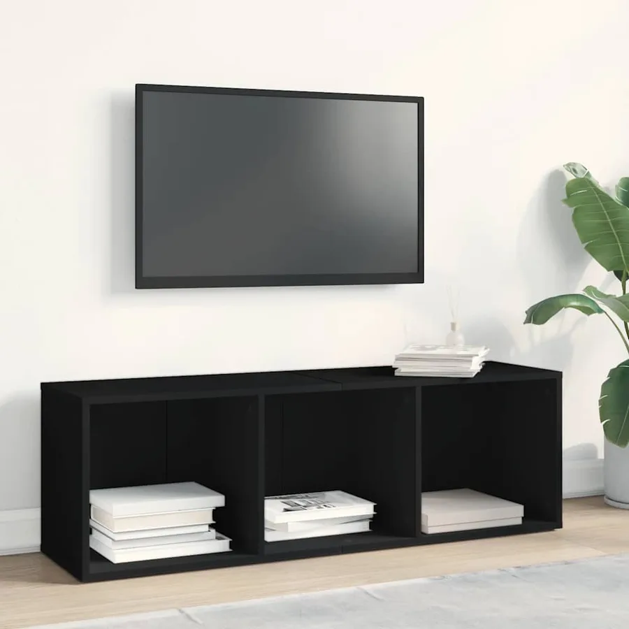 Bibliothèque/Meuble TV noir 36x30x114 cm bois d'ingénierie - 6
