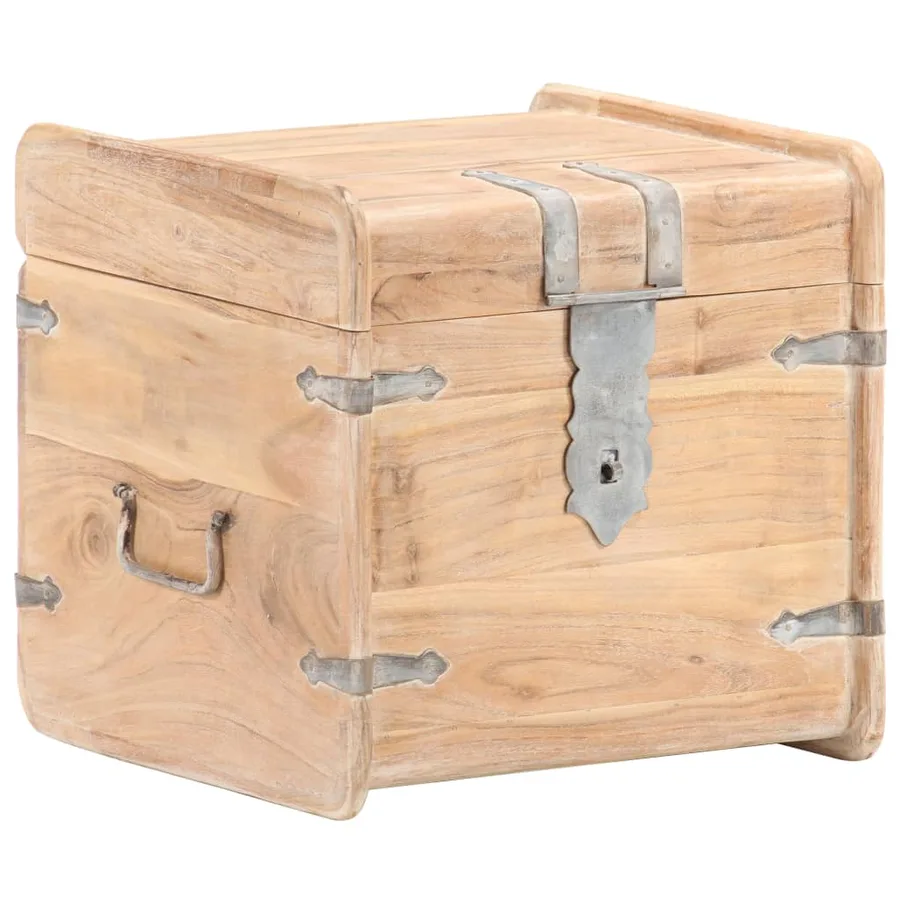 Coffre 40x40x40 cm Bois d'acacia solide - 12