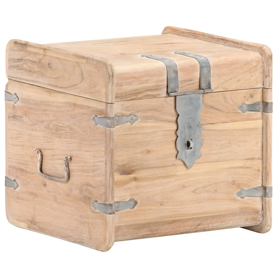 Coffre 40x40x40 cm Bois d'acacia solide - 13