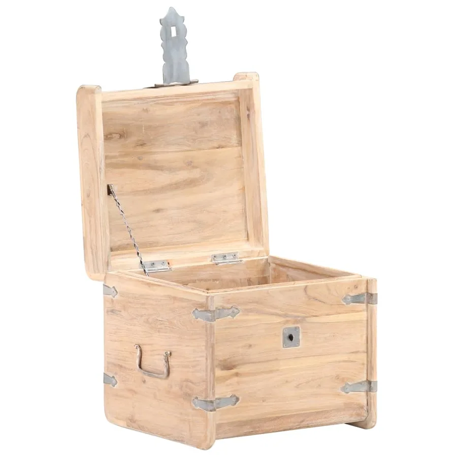 Coffre 40x40x40 cm Bois d'acacia solide - 2