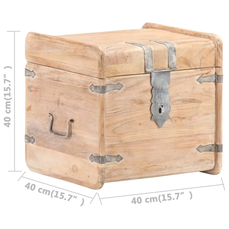 Coffre 40x40x40 cm Bois d'acacia solide - 9