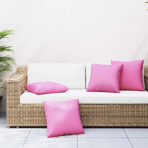 Coussins Éparpillés 4 pcs Rose 50 x 50 cm Tissu en Polyester
