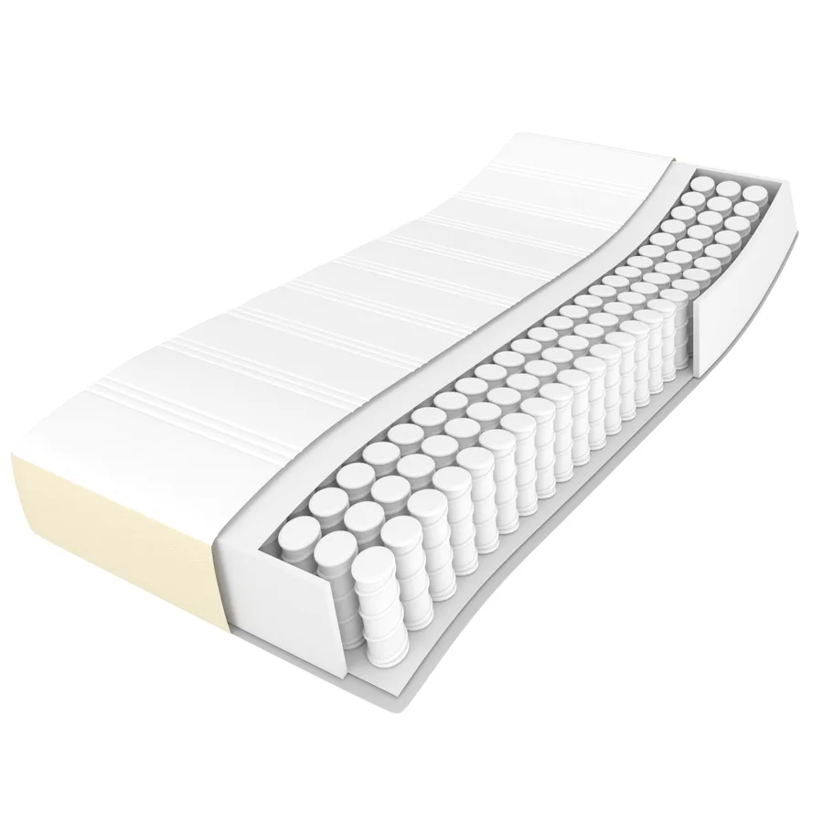 Sommier à lattes de lit avec matelas Crème 140x190cm Similicuir - 11