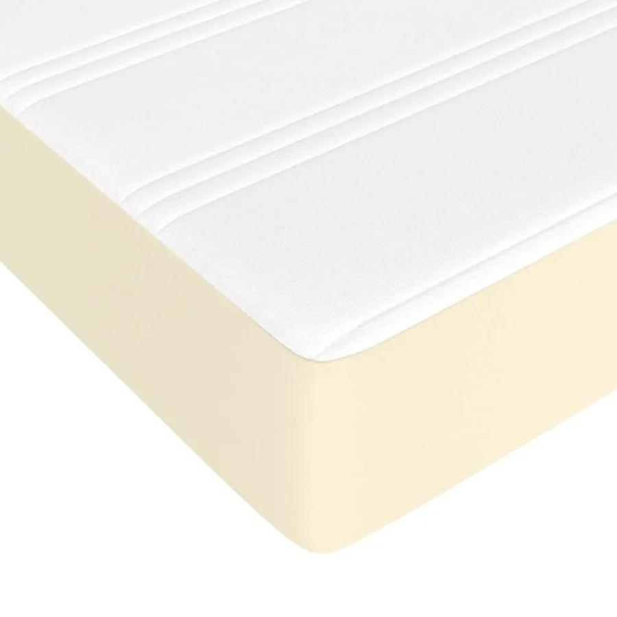 Sommier à lattes de lit avec matelas Crème 140x190cm Similicuir - 8