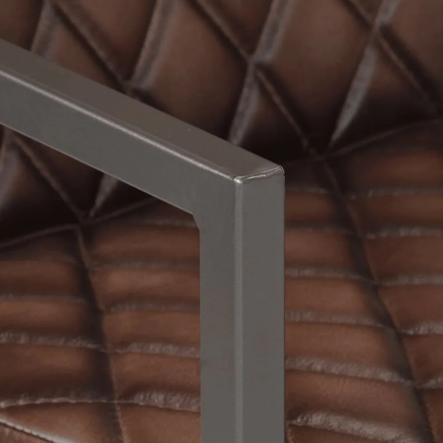 Chaises à manger cantilever lot de 2 marron cuir véritable - 6