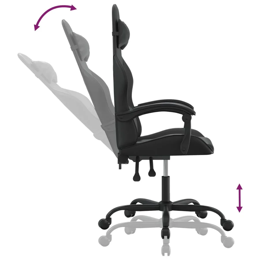 Chaise de jeu Noir Similicuir - 6