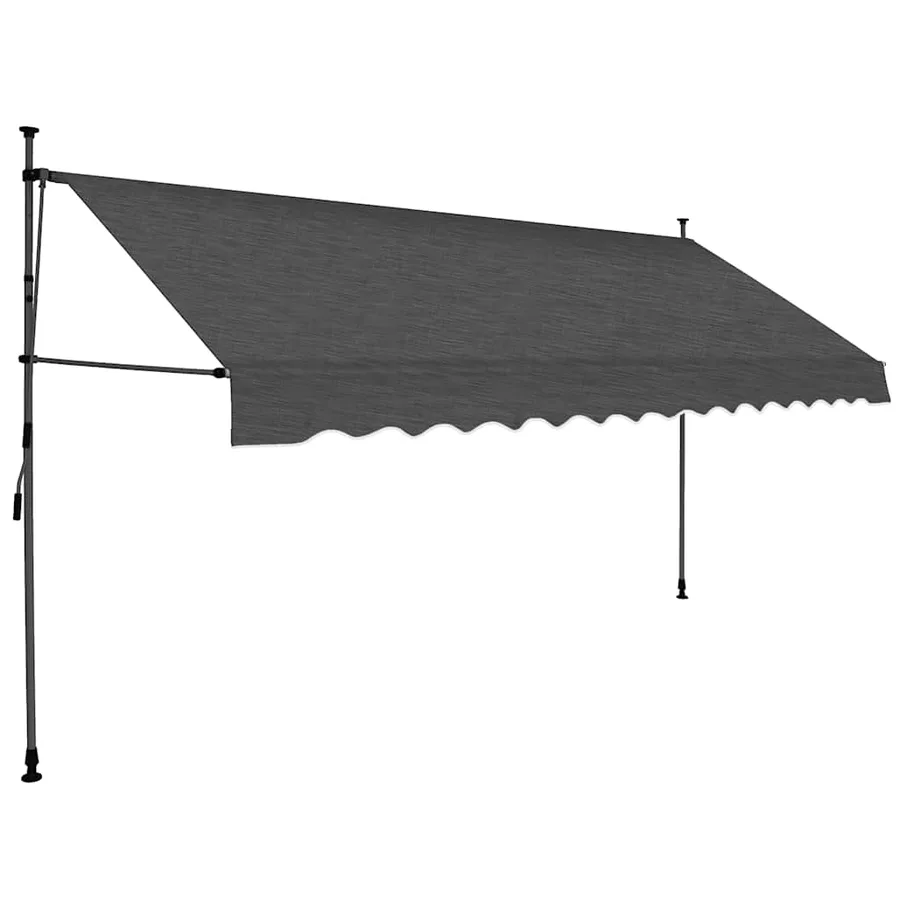 Auvent manuel rétractable avec LED 400 cm Anthracite - 2