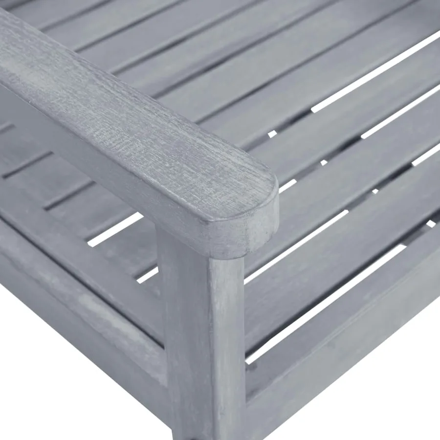 Chaises de jardin et coussins lot de 6 Bois acacia massif Gris - 8