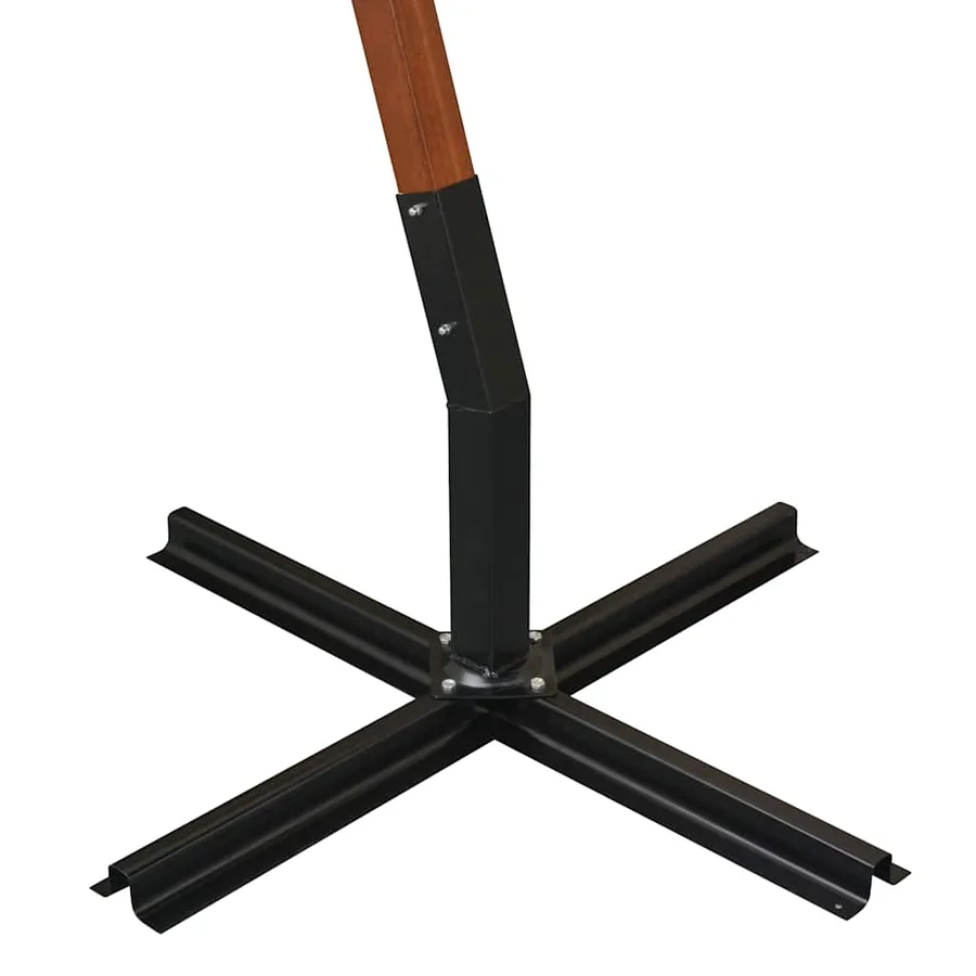 Parasol suspendu avec poteau en bois 350 cm blanc - 8