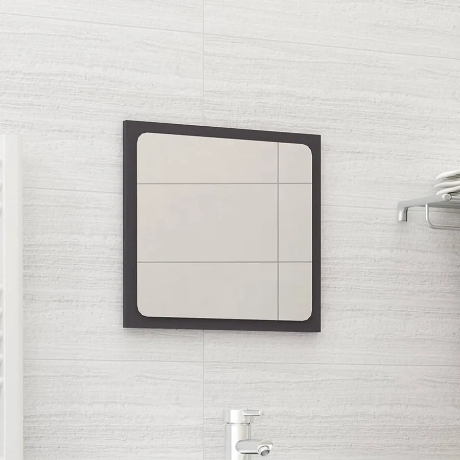 Miroir de salle de bain Gris 40x1,5x37 cm Aggloméré