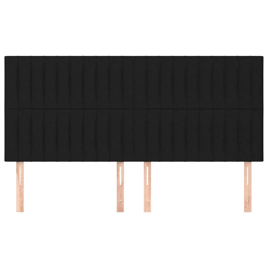 Tête de lit Noir 200x5x118/128 cm Tissu - 3