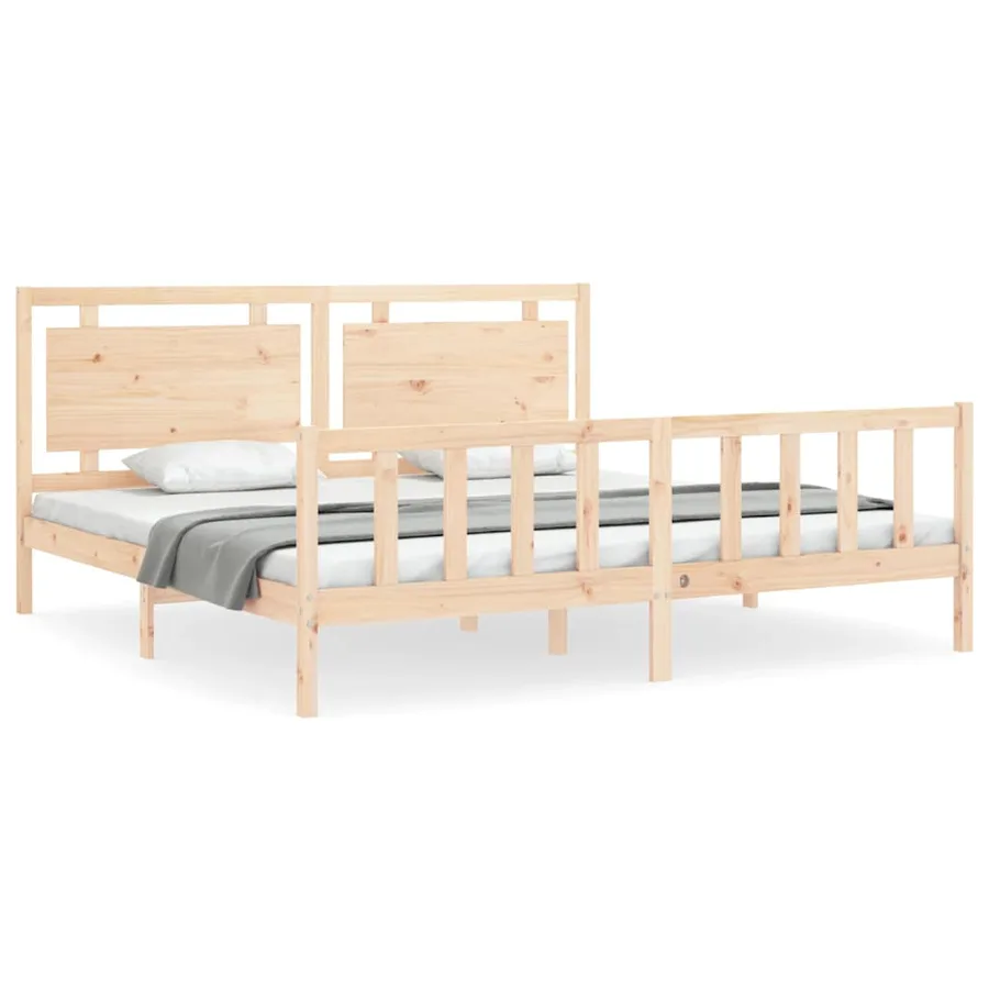 Cadre de lit sans matelas bois de pin massif - 2