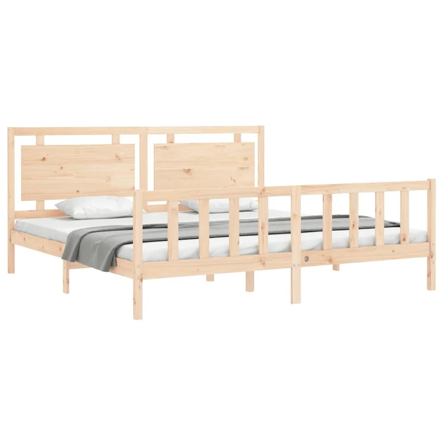 Cadre de lit sans matelas bois de pin massif - 3