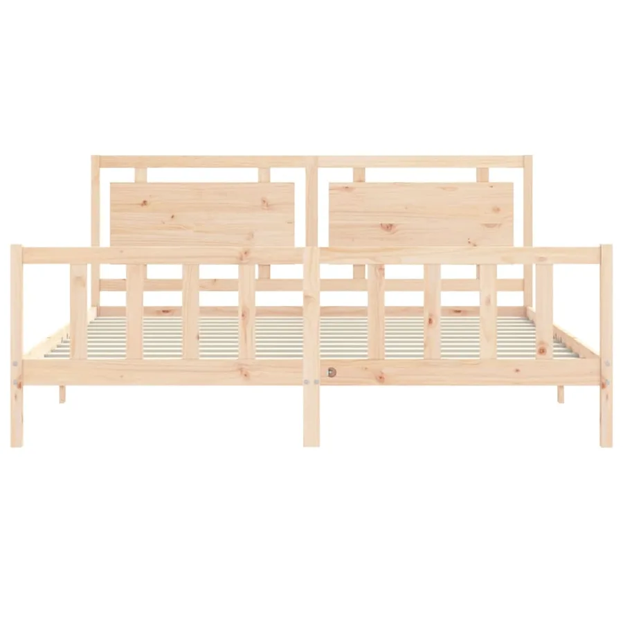Cadre de lit sans matelas bois de pin massif - 6