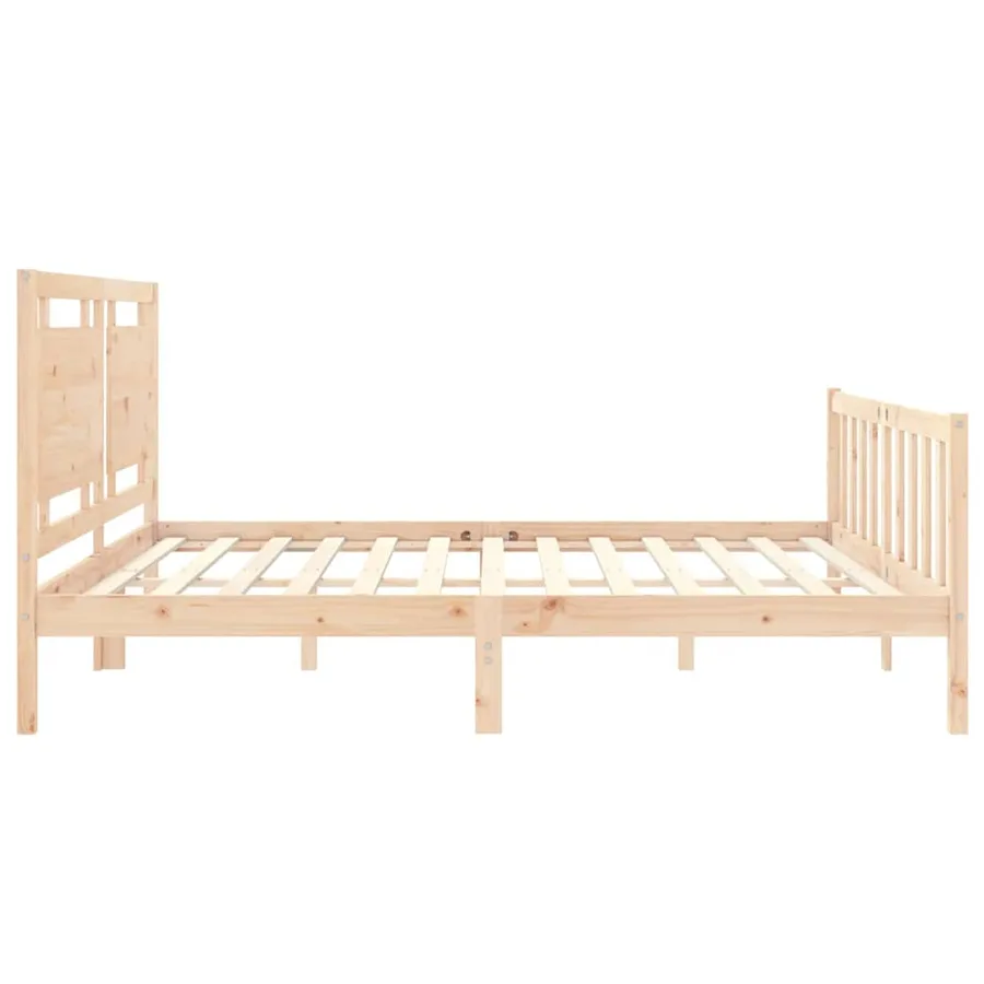 Cadre de lit sans matelas bois de pin massif - 7