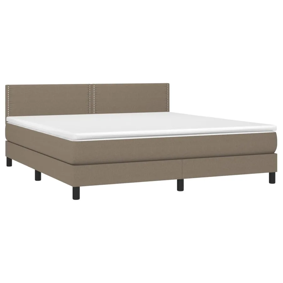 Sommier à lattes de lit avec matelas Taupe 180x200 cm Tissu - 3