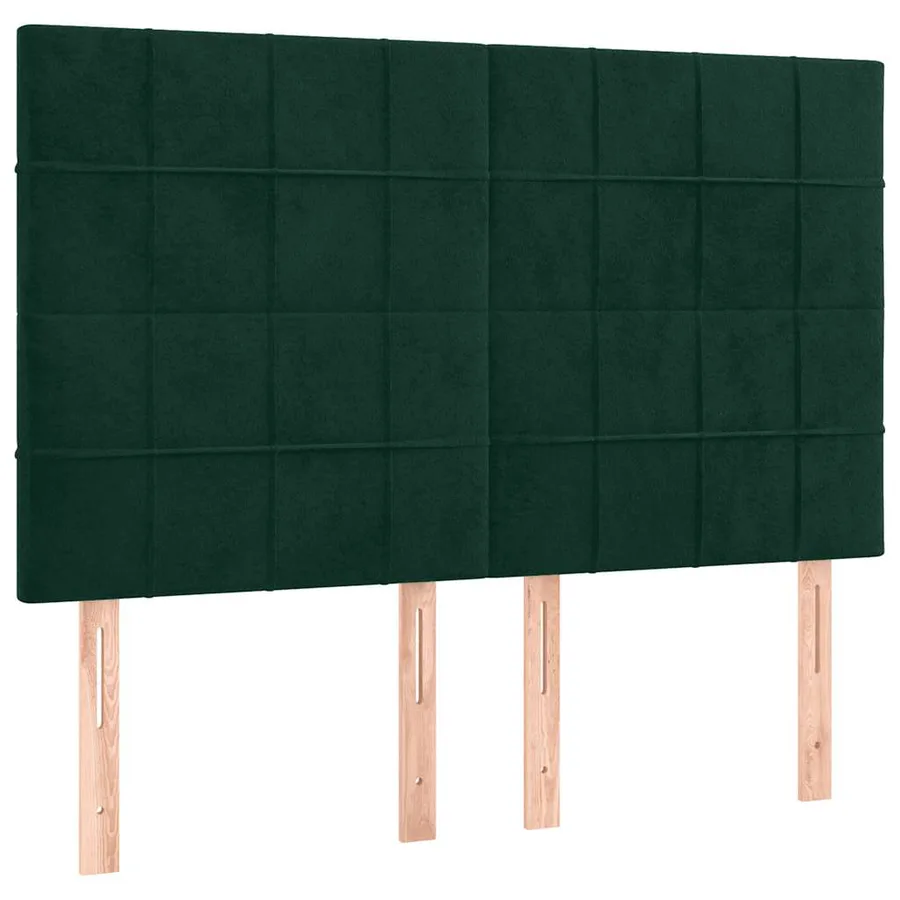 Tête de lit Vert foncé 144 x 5 x 118/128 cm Velours - 2