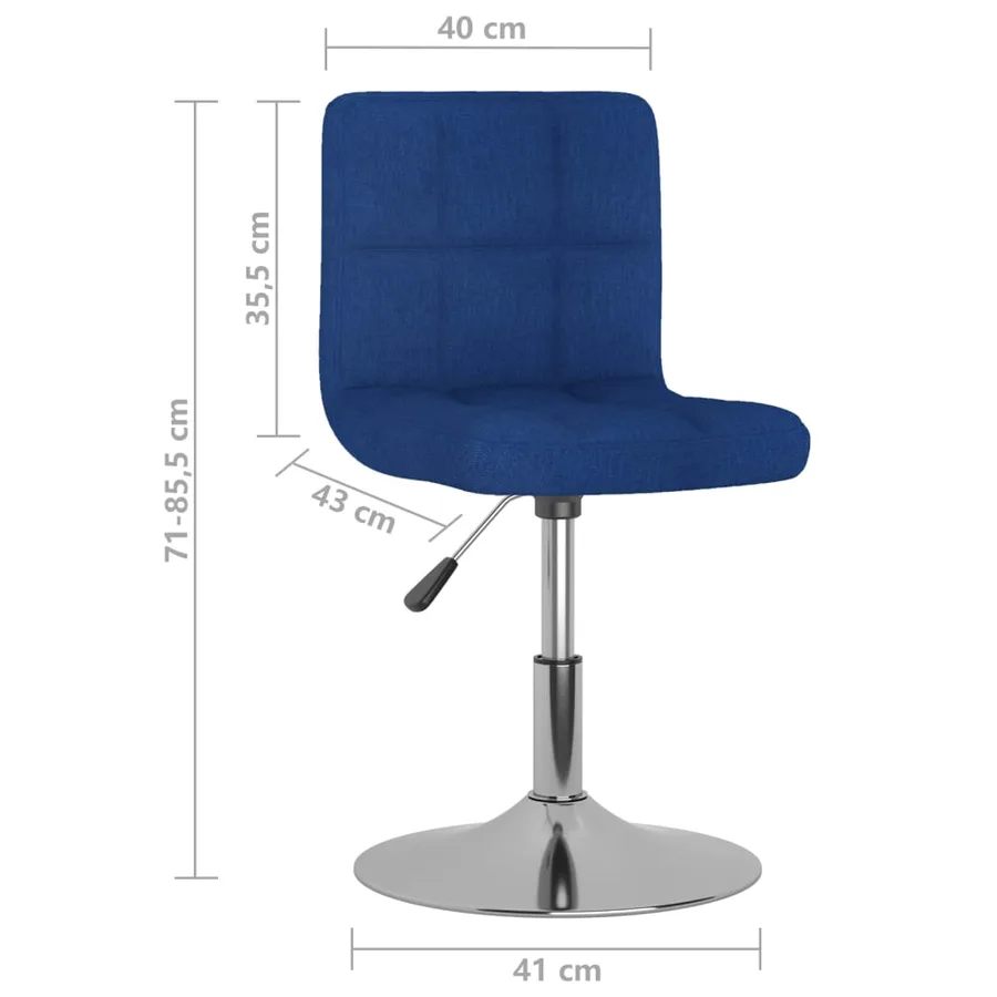 Chaises pivotantes à manger lot de 2 bleu tissu - 10