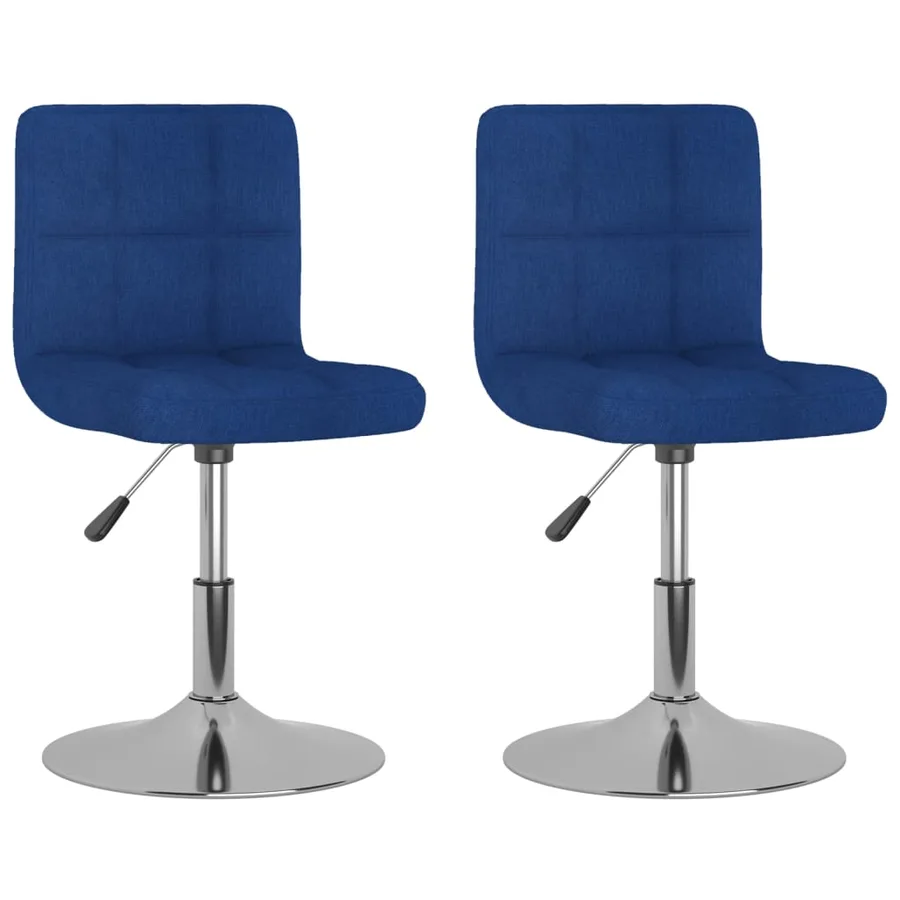 Chaises pivotantes à manger lot de 2 bleu tissu - 2