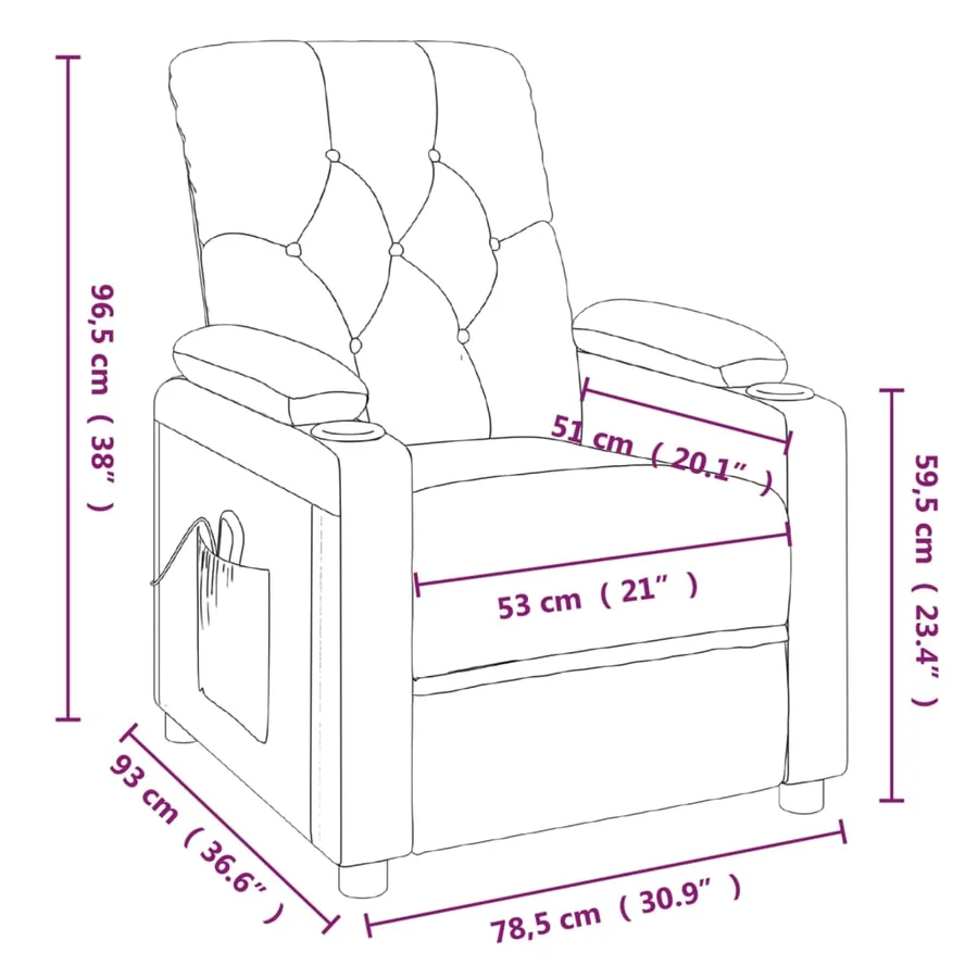 Fauteuil inclinable électrique Rouge bordeaux Tissu - 12