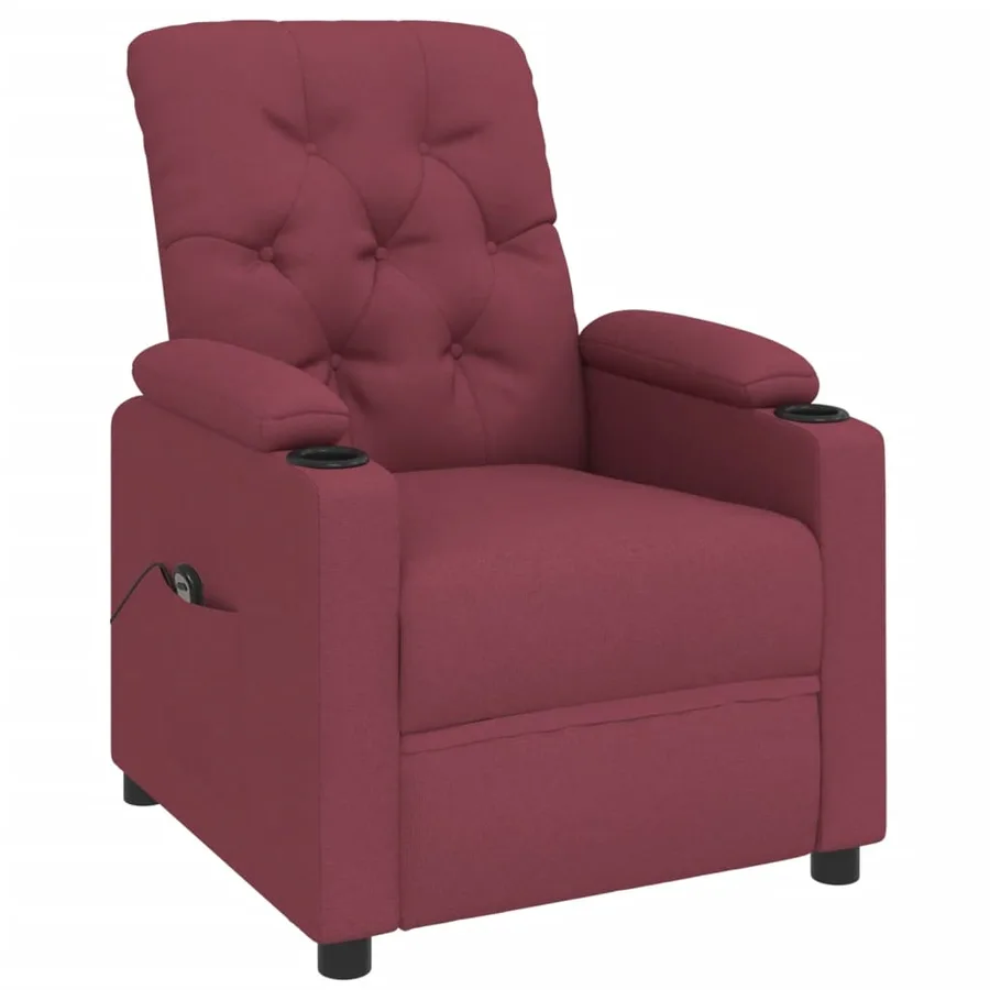 Fauteuil inclinable électrique Rouge bordeaux Tissu - 3