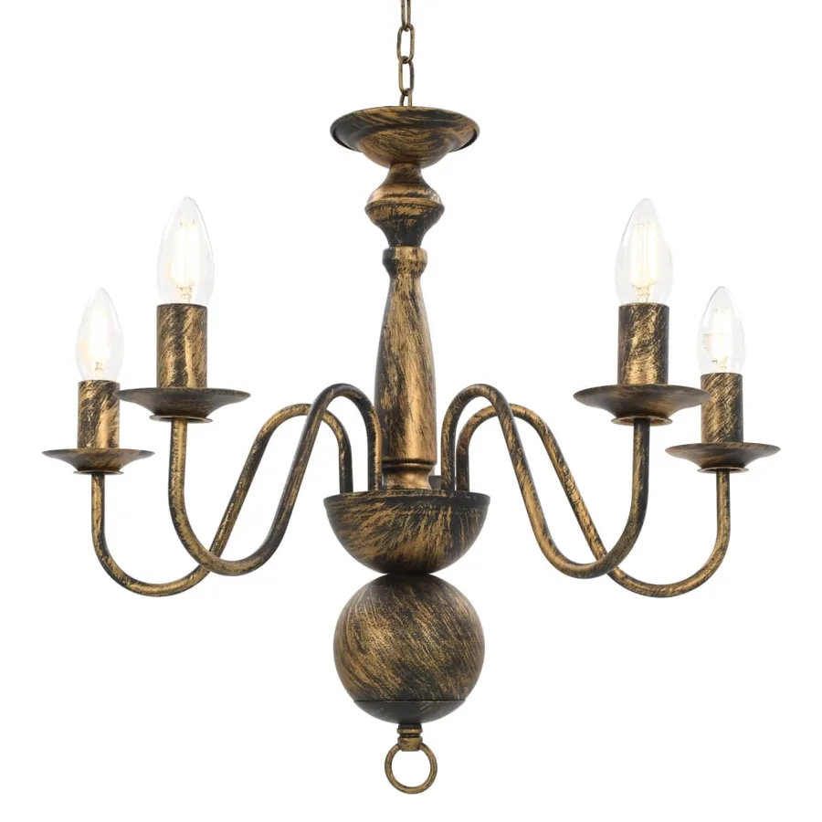 Lustre Noir antique 5 ampoules E14 - 2