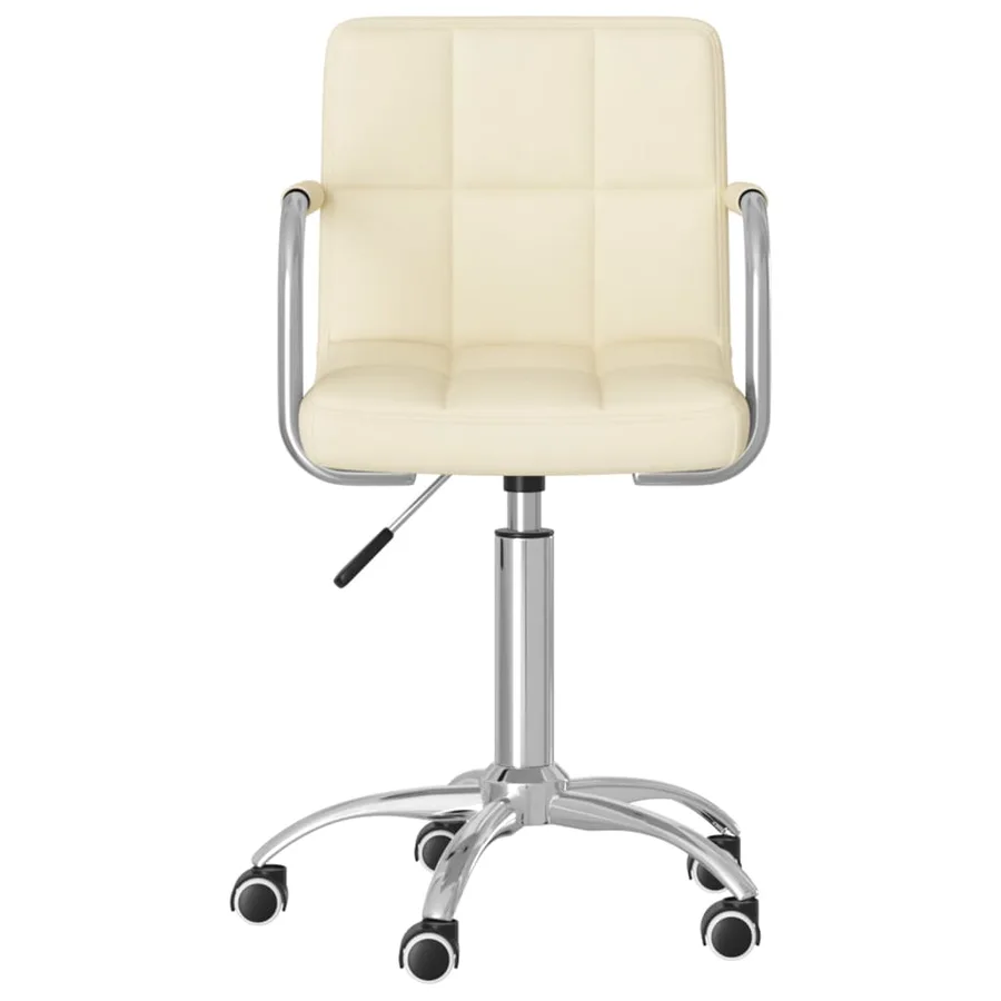 Chaise pivotante de salle à manger Crème Tissu - 2