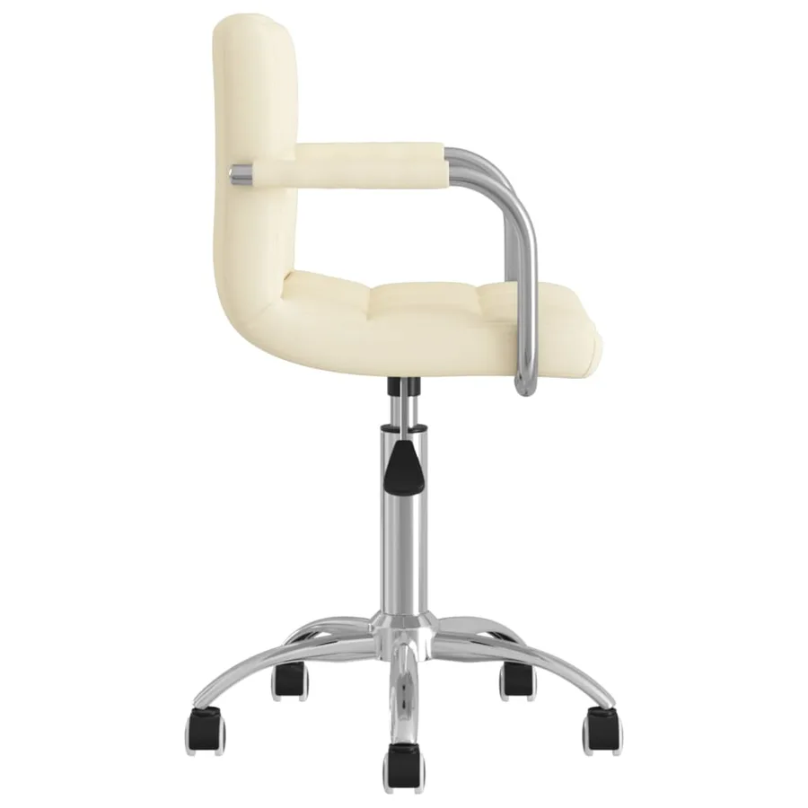 Chaise pivotante de salle à manger Crème Tissu - 3