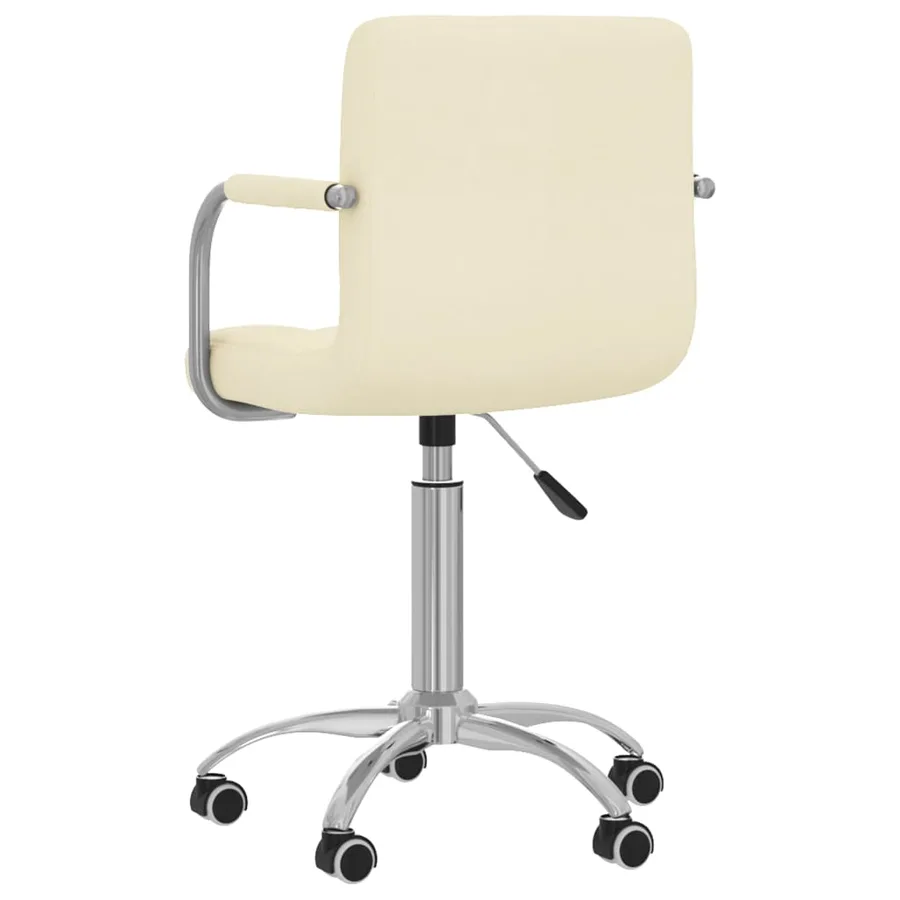 Chaise pivotante de salle à manger Crème Tissu - 4