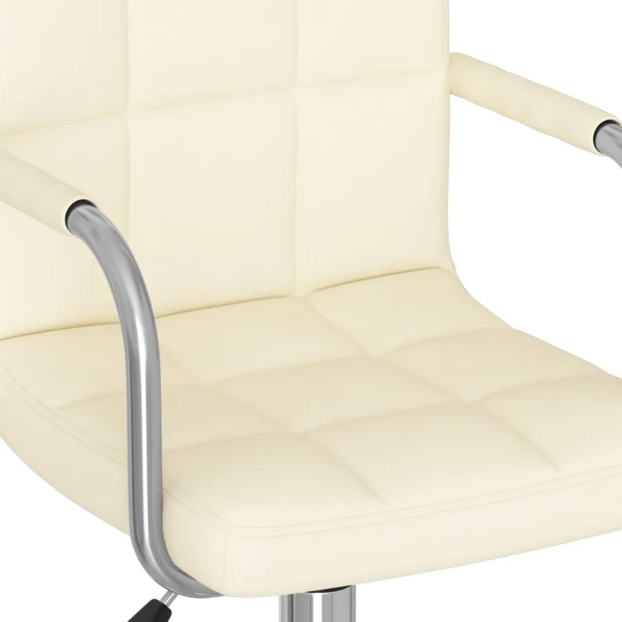 Chaise pivotante de salle à manger Crème Tissu - 6