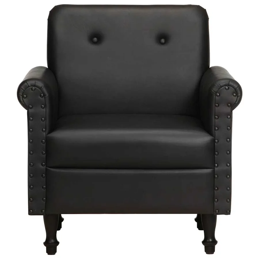 Chaise cabriolet noir cuir véritable - 2