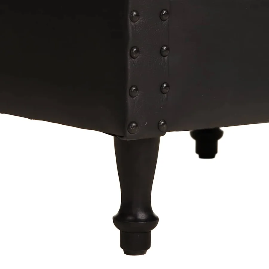 Chaise cabriolet noir cuir véritable - 7