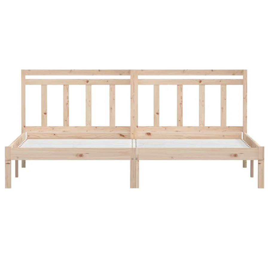 Cadre de lit sans matelas bois massif - 4