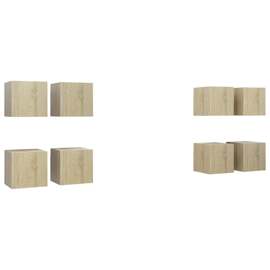 Meubles TV muraux 8 pcs Chêne sonoma 30,5x30x30 cm - 2